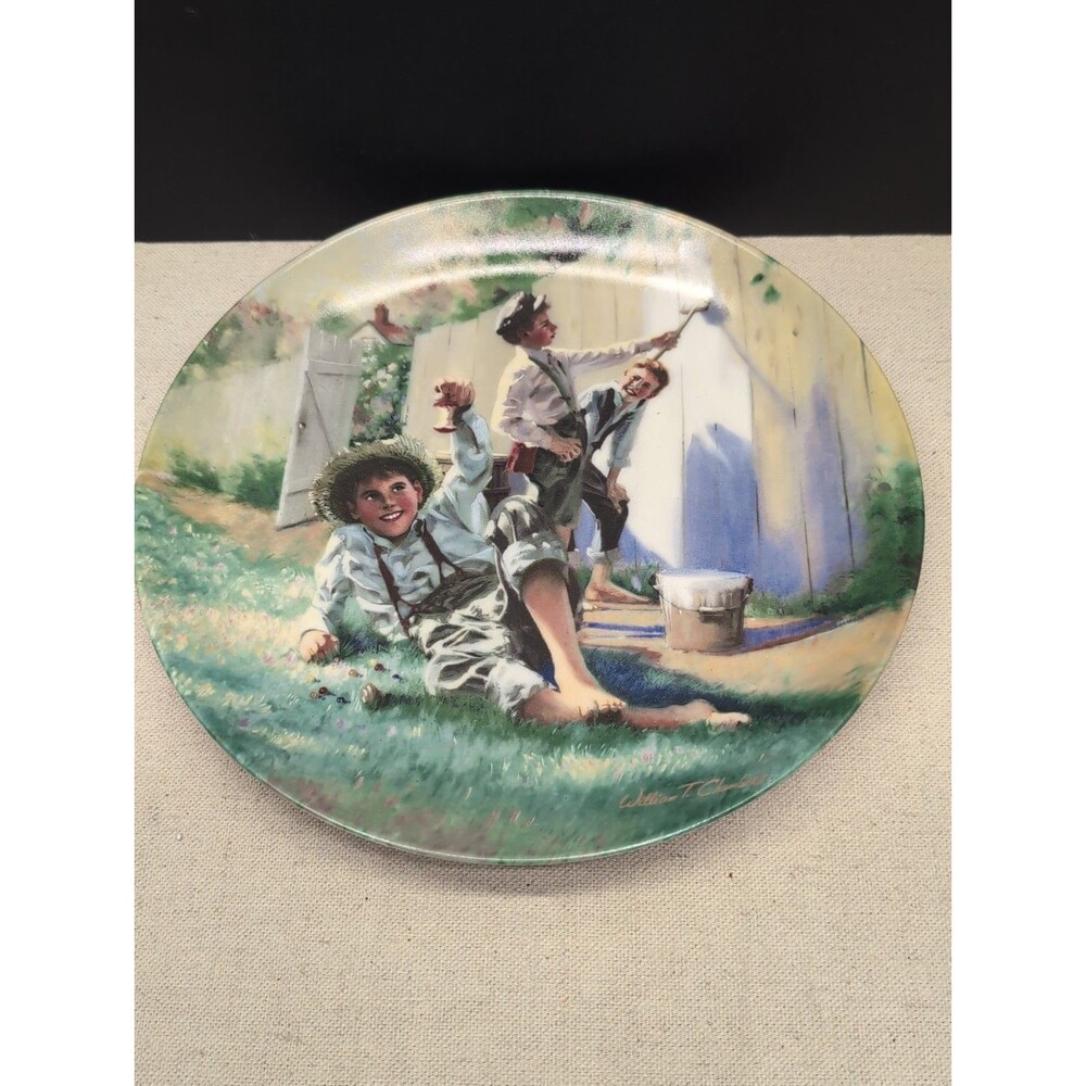 Tom Sawyer Series - "Whitewashing The Fence" - Knowles Collectors Plate